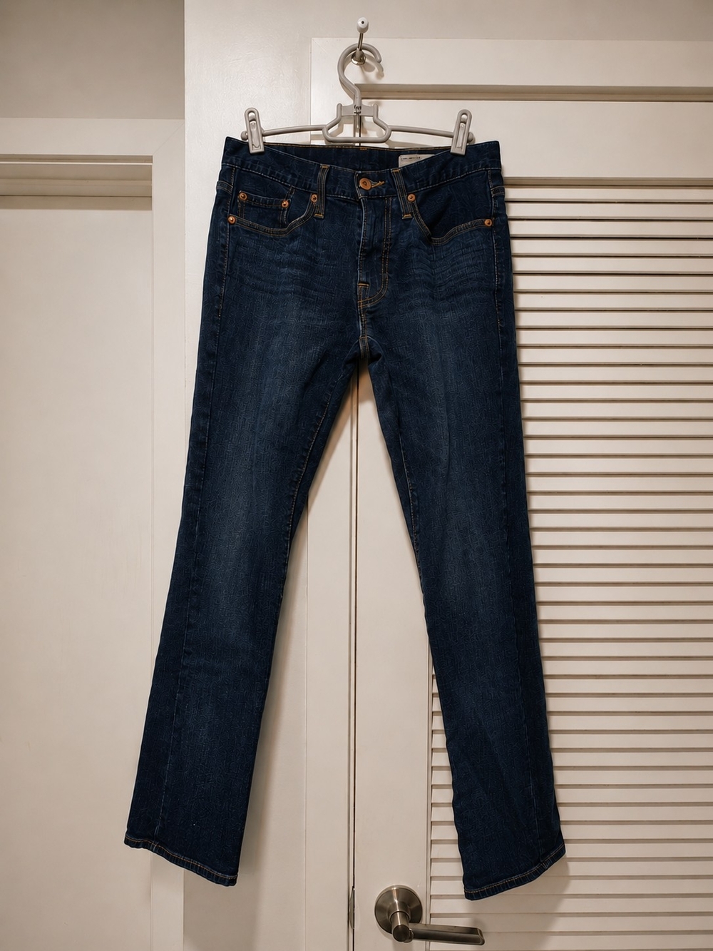 Premium Denim Slim Fit Jeans Dark Wash Straight Leg Stretch 5 Pocket